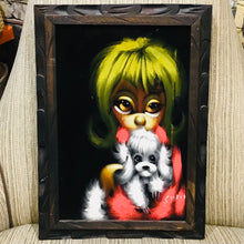 Load image into Gallery viewer, Black Velvet Little Girl with Dog