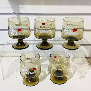Vintage Souvenir of Poconos Love Potion Goblets