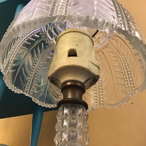 Vintage Pressed Glass Boudoir Lamp