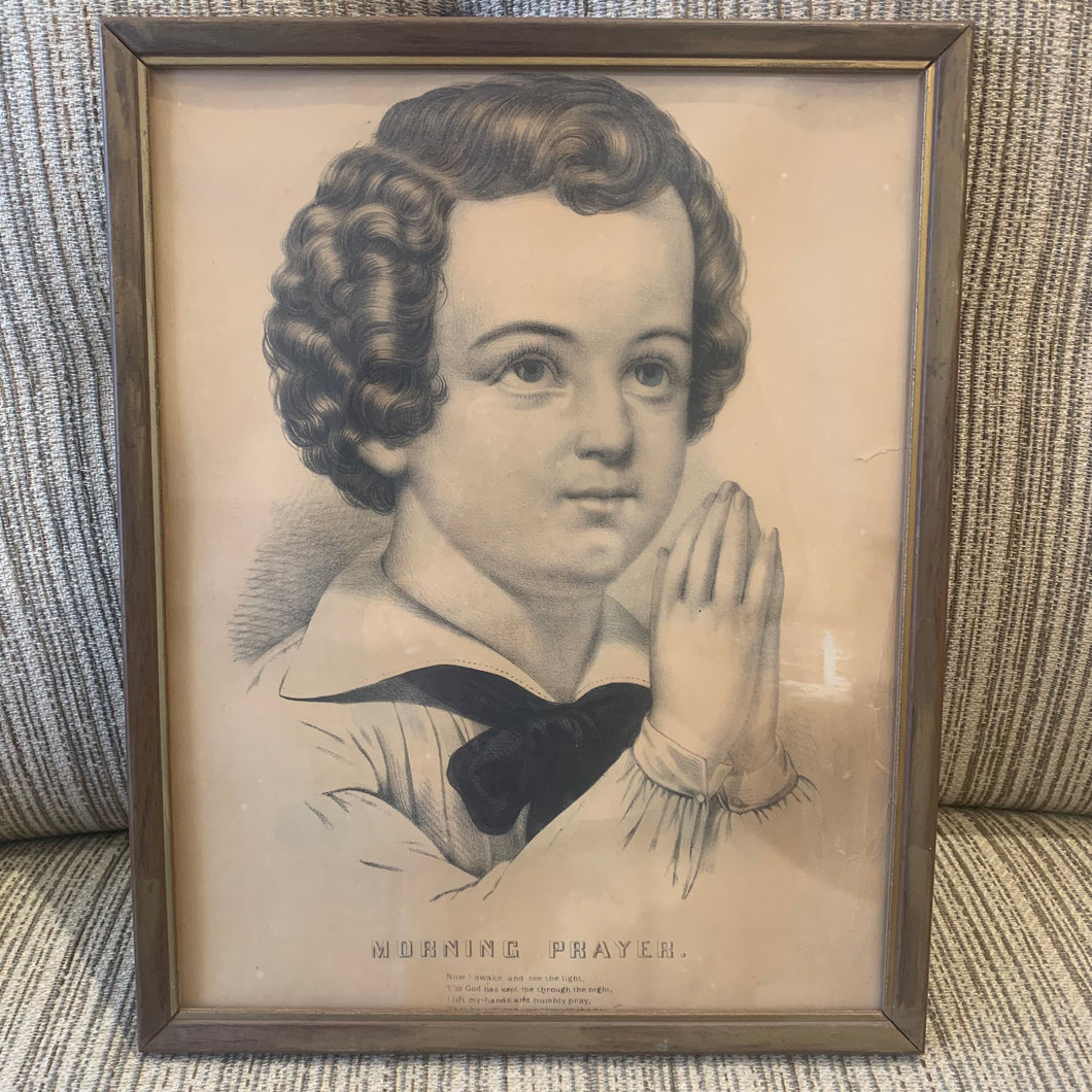 Vintage “Morning Prayer” Framed Print