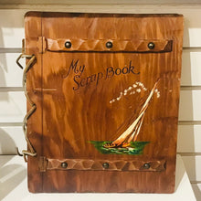 Load image into Gallery viewer, Vintage Wood Cover Scrap Book
