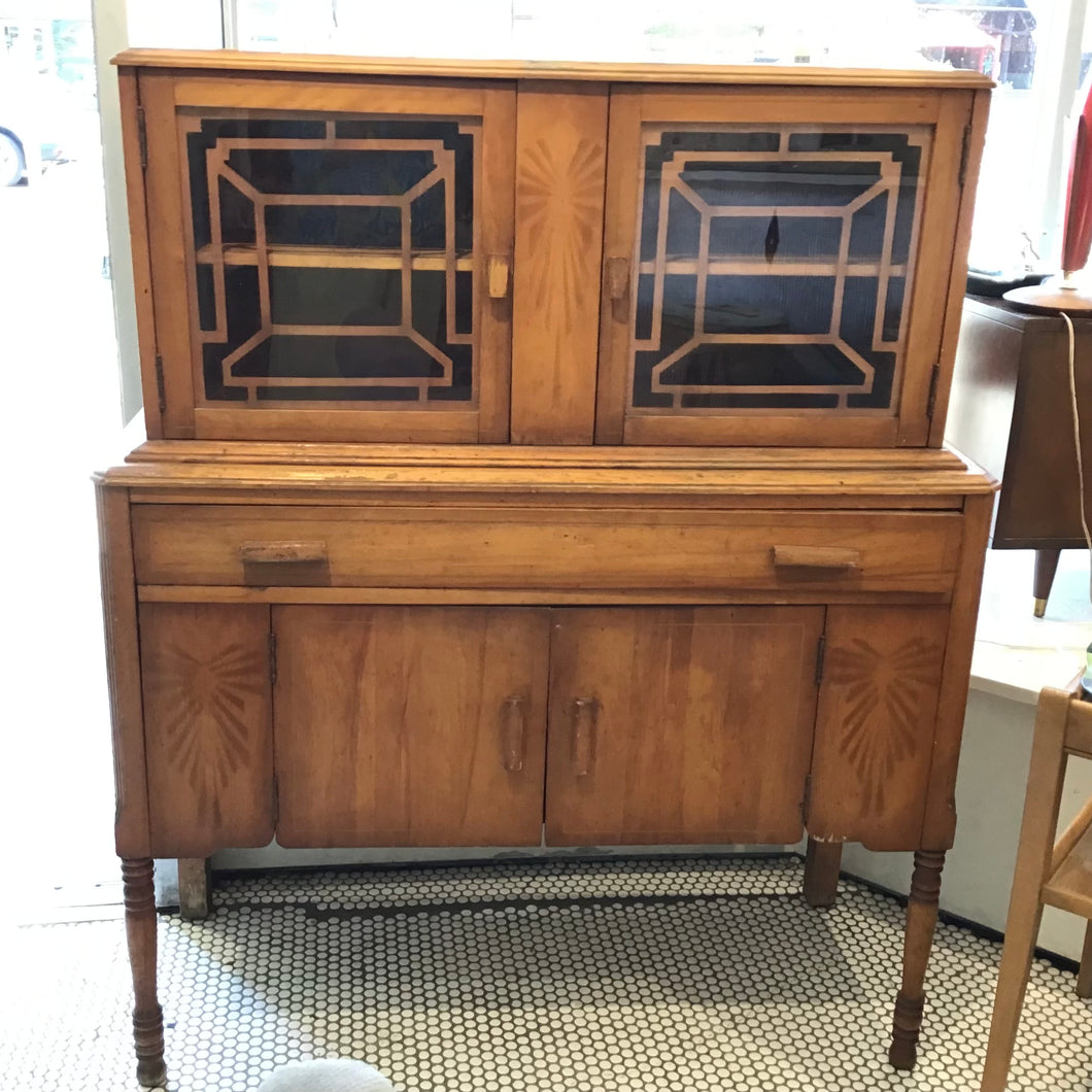 Vintage 1940s Cabinet with Display Hutch