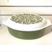 Load image into Gallery viewer, Vintage Olive Pattern Pyrex Casserole Dish