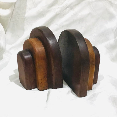 Art Deco Wooden Bookends