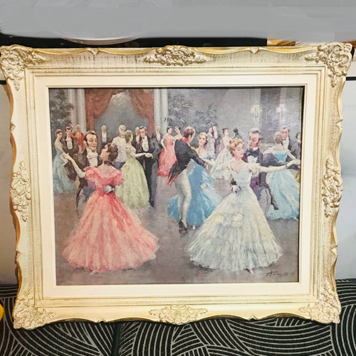 Vintage Framed Print of Strauss Waltz by August Albo