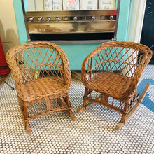 Load image into Gallery viewer, Vintage Childrens Wicker Rocking Chairs