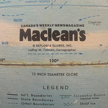 Load image into Gallery viewer, Maclean’s Magazine Replogle Globe