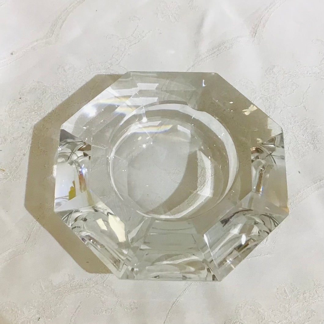 Vintage Crystal Glass Ashtray