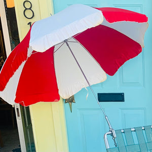 Vintage Aluminum Frame Chaise & Umbrella