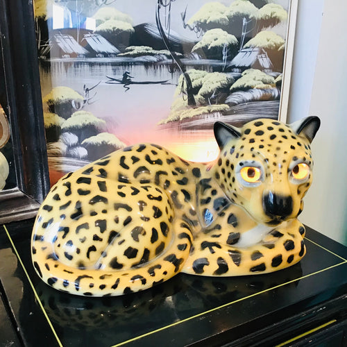 1956 Leland Claes Ceramic Leopard TV Lamp