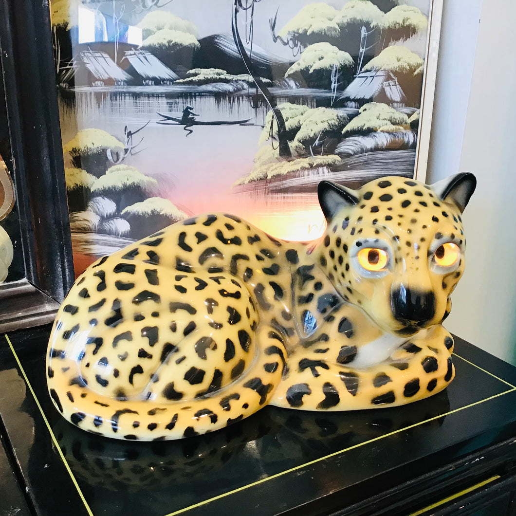 1956 Leland Claes Ceramic Leopard TV Lamp