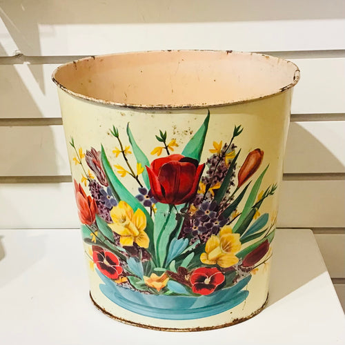 Vintage Metal Waste Paper Basket