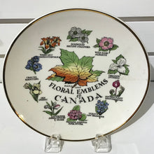 Load image into Gallery viewer, Vintage Floral Emblems of Canada Souvenir Plate