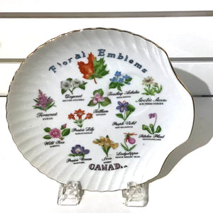 Vintage Floral Emblems of Canada Souvenir Plate