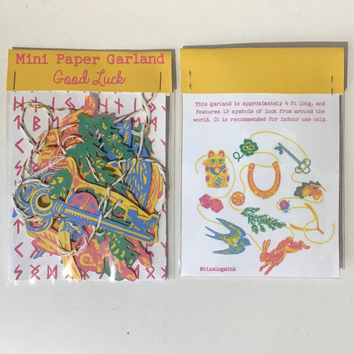 Hissing Mink Good Luck Mini Paper Garlamd