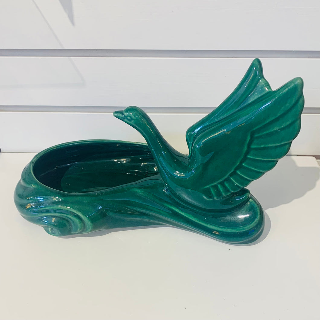 Vintage Beauceware Pottery Winged Swan Planter