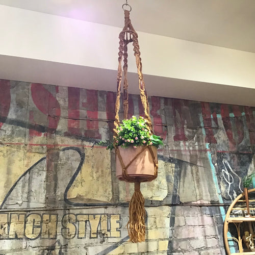 1970s Jute Macrame Plant Hanger