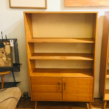 Load image into Gallery viewer, 1950s Blondewood Bookshelf Cabinet and Secretary Cabinet