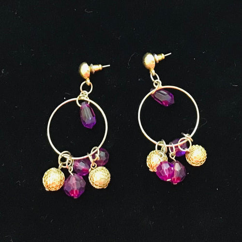 Vintage Beaded Hoop Earrings