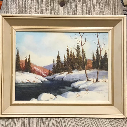 Vintage Winter Scene Painting