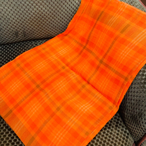 Orange Plaid Tablecloth