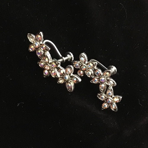 Vintage Rhinestone Screw Back Earrings