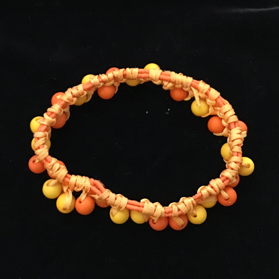 Two Tone Orange Beaded Bracelet