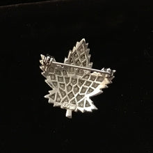 Load image into Gallery viewer, Vintage Signed Keyes Rhinestone Maple Leaf Brooch