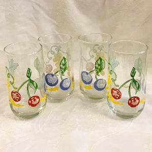 Set of 4 Fruity Glass Tumblers