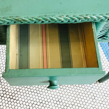 Load image into Gallery viewer, Painted Wicker &amp; Wood Desk
