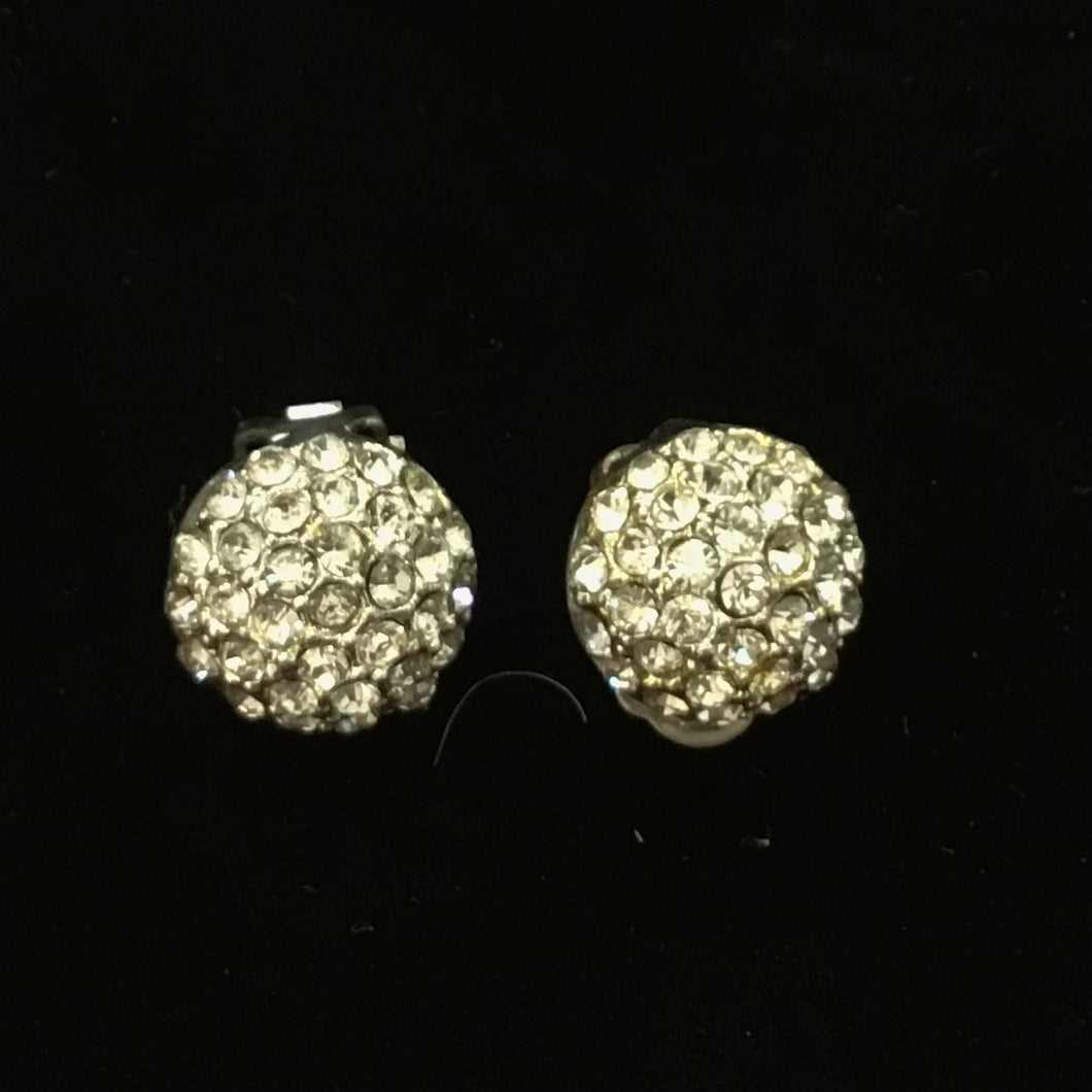 Vintage Rhinestone Clip On Earrings