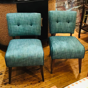 1950s Reupholstered Slipper Chairs