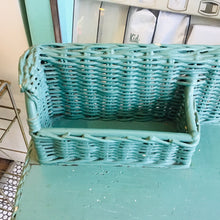 Load image into Gallery viewer, Painted Wicker &amp; Wood Desk