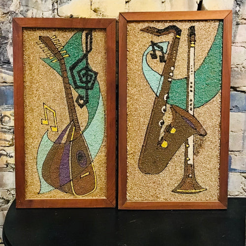 1950s Music Themed Gravel Art Pair