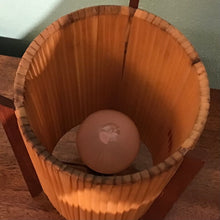 Load image into Gallery viewer, Teak Finned Table Lamp