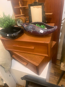 Vintage Queen Teak Bedframe with Floating Nightstands