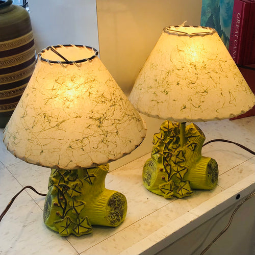Pair of 1950s Chalkware Lamps