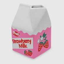 Load image into Gallery viewer, Ceramic Strawberry Milk Carton Vase
