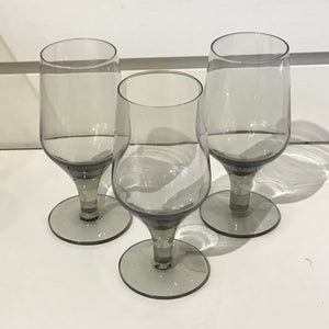 Set of 3 Smoked Glass Aperitif Glasses