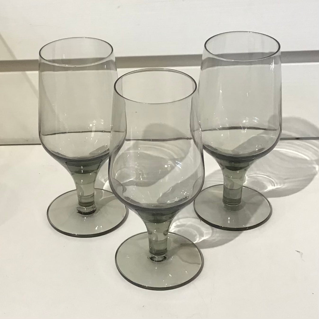 Set of 3 Smoked Glass Aperitif Glasses