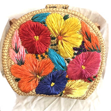 Load image into Gallery viewer, Vintage Souvenir Style Woven Straw Overnight Case