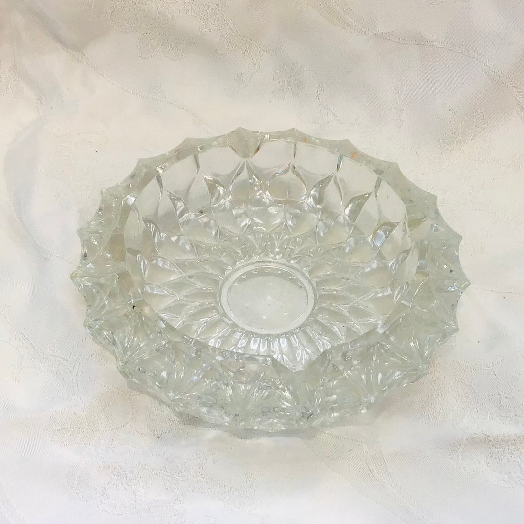 Vintage Heavy Glass Ashtray