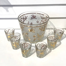 Load image into Gallery viewer, Vintage Ice Bucket &amp; Shotglass Set