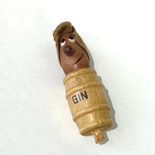 Novelty “Hobo in a Barrel” Gin Bottle Stopper