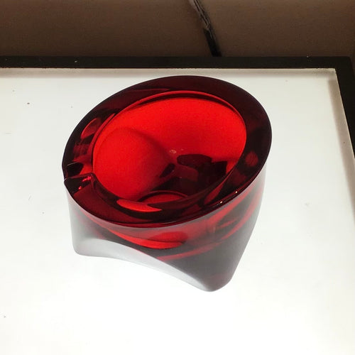 Vintage Ruby Red Viking Glass Ashtray