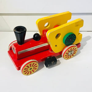 1950s Brio Wooden Pull Toy Train Engine