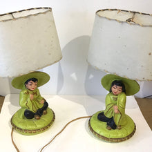 Load image into Gallery viewer, Vintage Chinese Figurine Lamp Pair