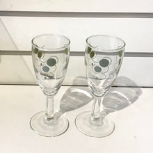 Load image into Gallery viewer, Vintage Federal Glass Green &amp; Gold Dots Cocktail Glasses