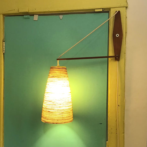 Vintage Teak Swing Arm “Lotte” Lamp