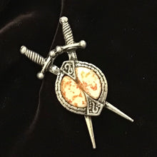 Load image into Gallery viewer, Celtic Sword &amp; Shield Brooch